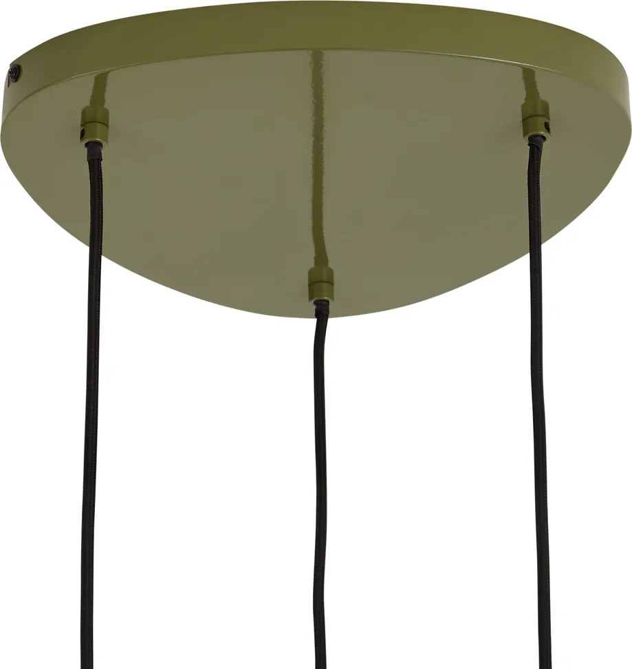 Retro Zielona Lampa Wisząca z Metalowymi Kloszami 6-punktowa - Macaron
