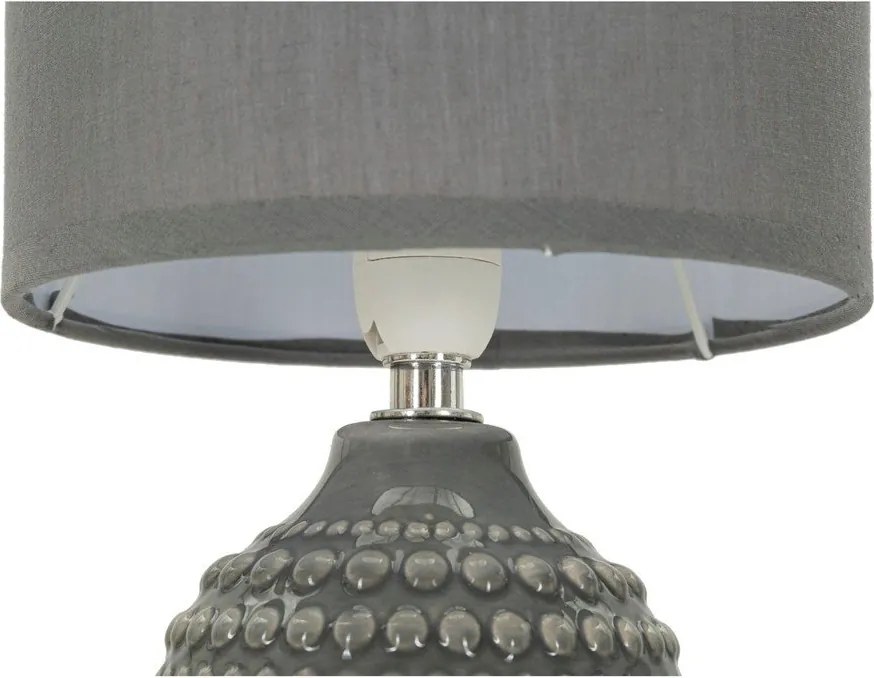 Szara lampa stołowa ceramiczna z tekstylnym kloszem (wysokość 30,5 cm) Points – Mauro Ferretti