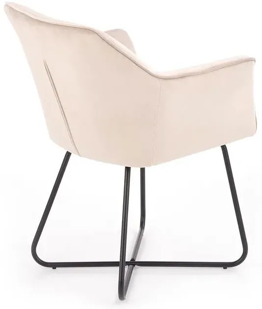 Beżowe designerskie krzesło kubełkowe L6-C64