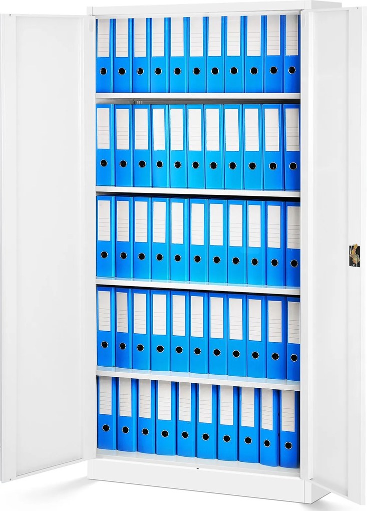 Szafa biurowa na akta wysoka Jan H 90x40x195 cm biała