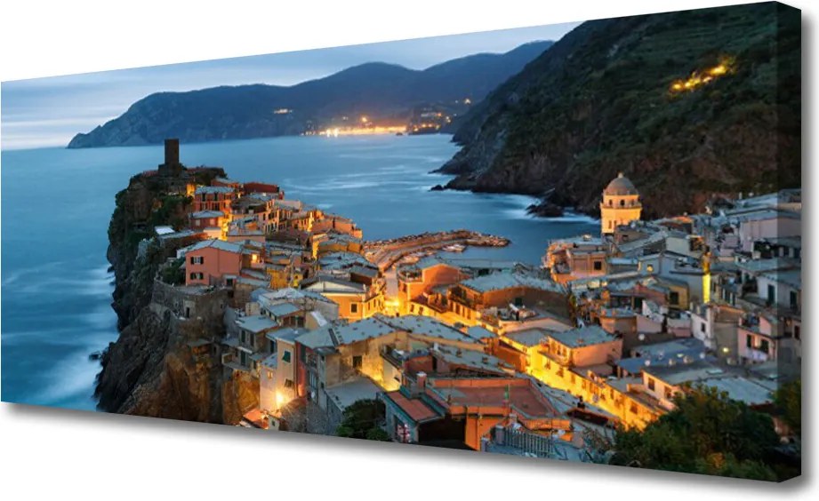 Obraz canvas Port u Stóp Majestatycznych Gór