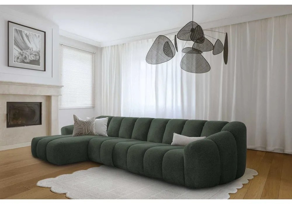 Ciemnozielony narożnik (lewostronny/z szezlongiem) Shell – Miuform