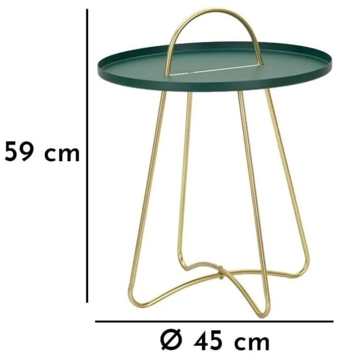 Metalowy okrągły stolik ø 45 cm Grent – Mauro Ferretti