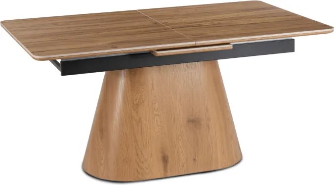 Stół Rozkładany Prostokątny LIZBONA 160-200 cm Ceramiczny Dąb do Jadalni Nowoczesny