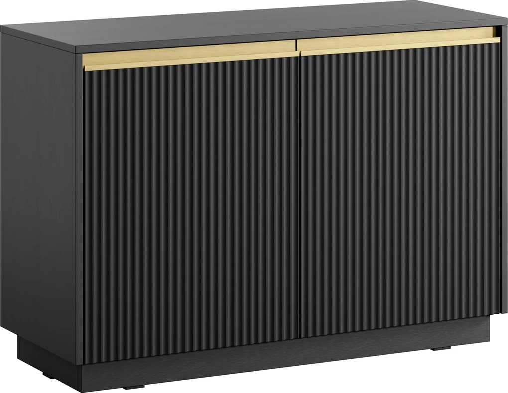 Dwudrzwiowa komoda ryflowana Royal K104, kolor czarny