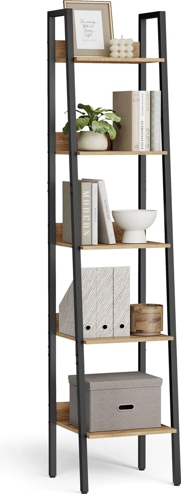 Regał drabinkowy na książki, kwiaty, 5 półek - artisan - LLS109B88