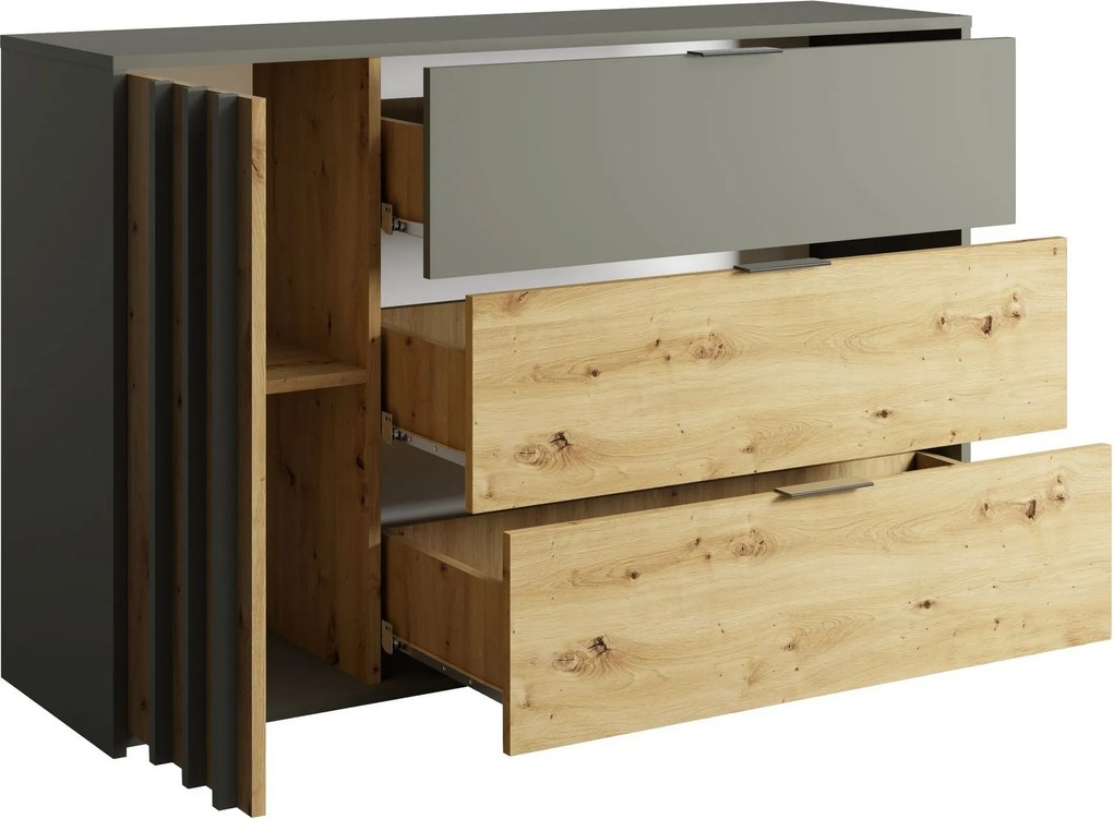 Komoda MERIDIAN 125 cm do Salonu Sypialni Szary