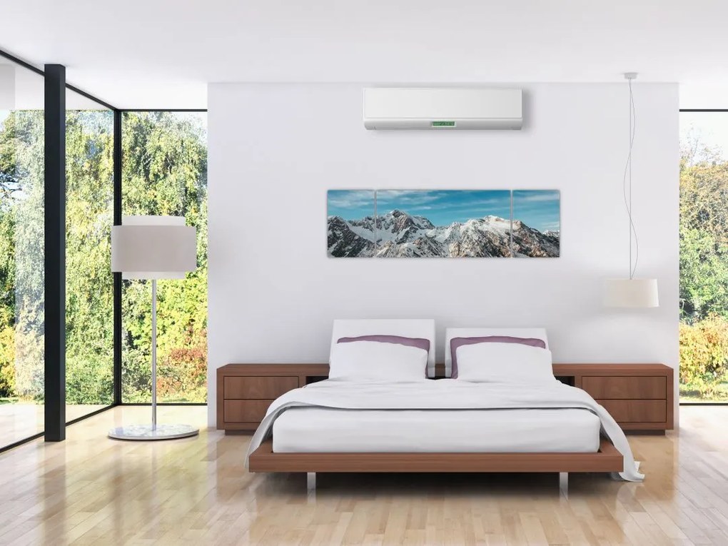 Obraz ośnieżonych szczytów, Fiordland (170x50 cm)