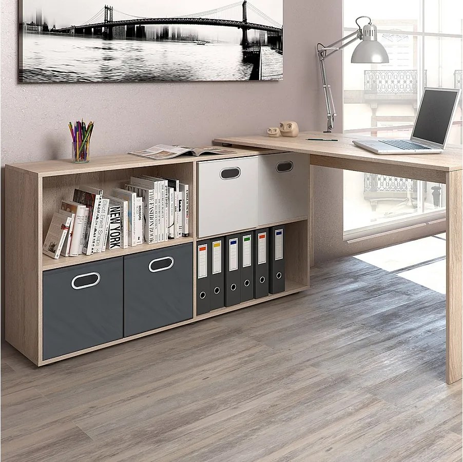 Biurko narożne sonoma 137x60x75.4 flexplus