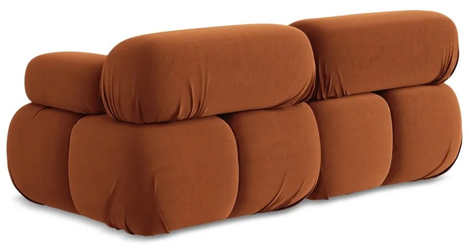 Pomarańczowa aksamitna sofa modułowa 190 cm Lokua – Makamii