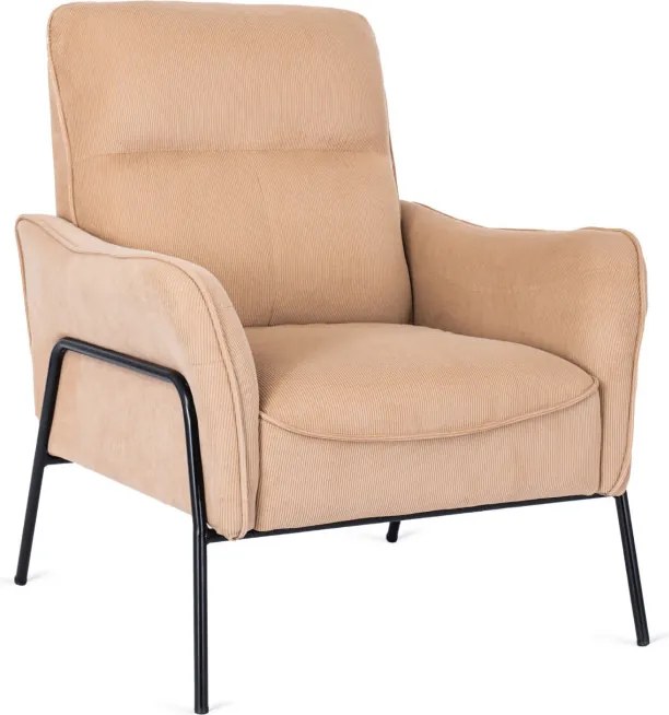 Fotel Wypoczynkowy ALBERTO Sztruksowy Beżowy do Salonu Nowoczesny