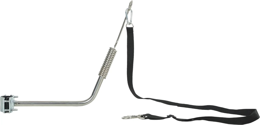 PawHut Smycz rowerowa dla psa z amortyzacją, regulowana, szybki montaż, srebrno-czarna | Aosom PL