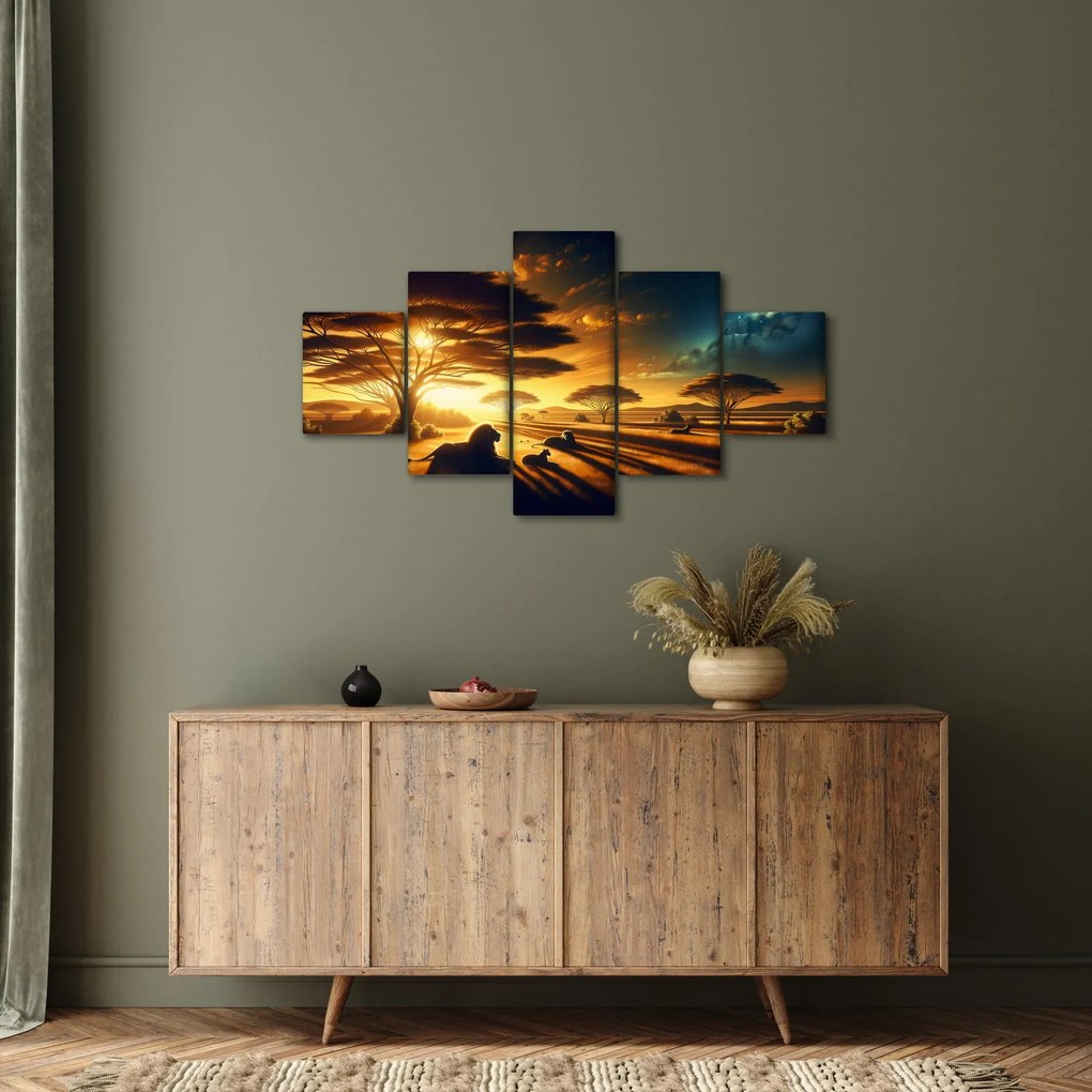 Obraz - Odpoczywające lwy (125x70 cm)