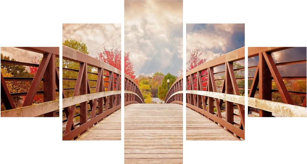 Obraz - drewniany most (125x70 cm)