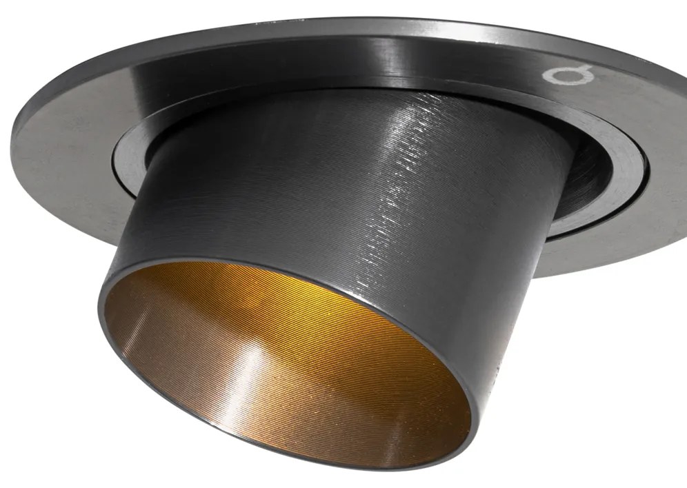 Set van 6 inbouwspots gunmetal GU10 35mm rond kantelbaar - Installa Oswietlenie wewnetrzne