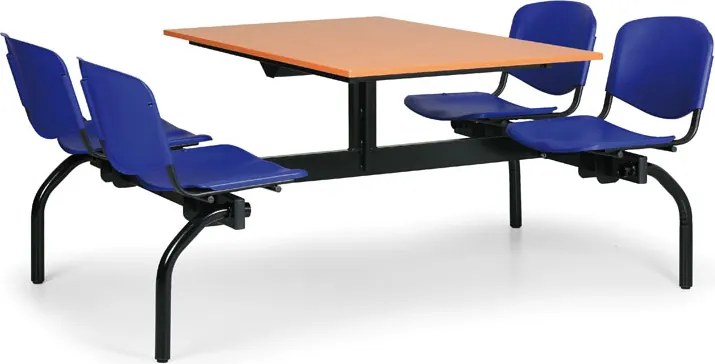 Euroseat Zestaw kuchenny 1976 x 1228 mm - blat czereśnia, siedziska niebieskie