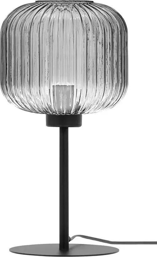 Stołowa lampka ze szklanym kloszem grafitowa P0-F65