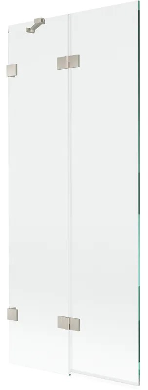 Mexen Lunar parawan nawannowy 2-skrzydłowy lewy 80 x 150 cm, transparent, nikiel szczotkowany - 897-080-100-97-00-L