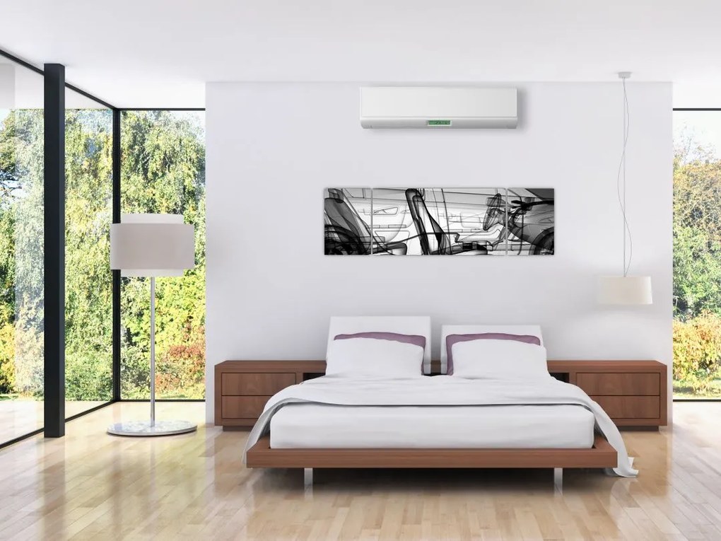 Obraz - Model samochodu 3D (170x50 cm)