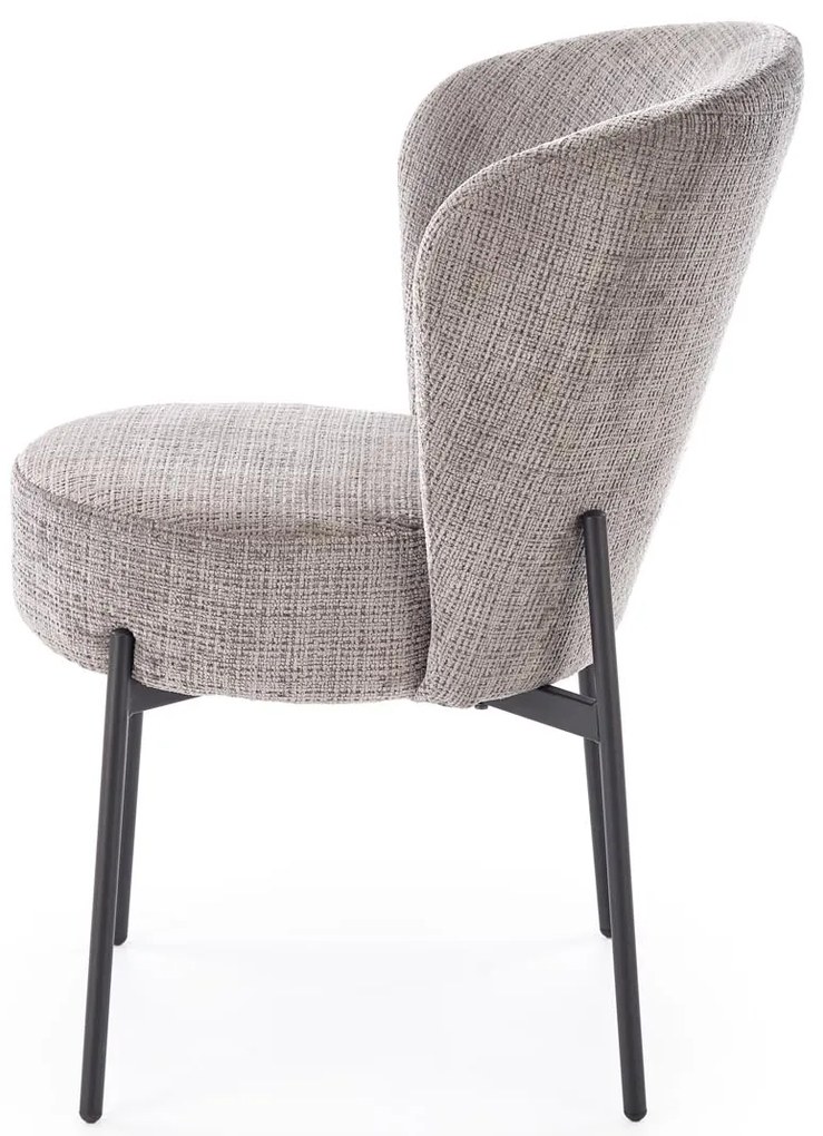 Krzesło tapicerowane tkanina szary popiel K590