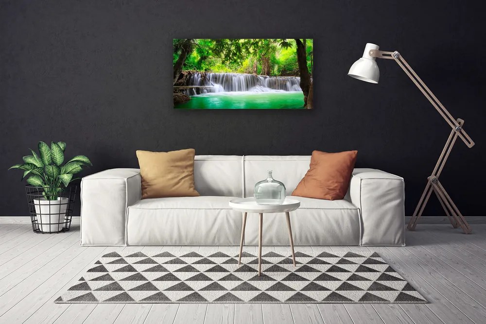 Obraz canvas Ukryty Wodospad w Gęstwinie