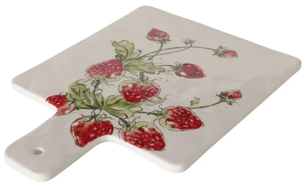 Deska do serwowania, krojenia STRAWBERRY, wzór w truskawki, 34 x 24 cm