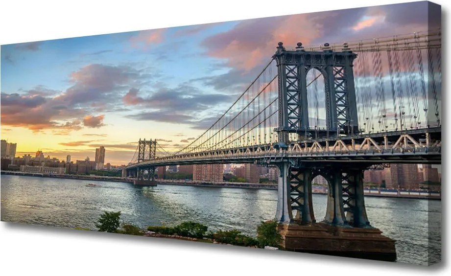 Obraz na płótnie Stalowy Gigant nad Rzeką