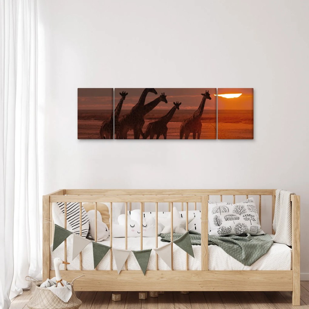 Obraz - Żyrafy na afrykańskiej sawannie (170x50 cm)