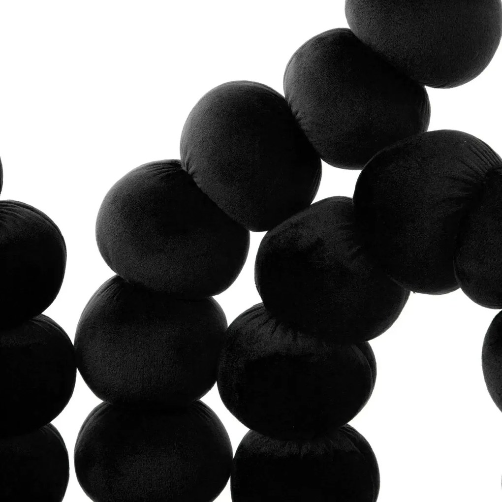 Krzesło welurowe BUBBLE BEAM czarne z czarnymi nogami HOMLA