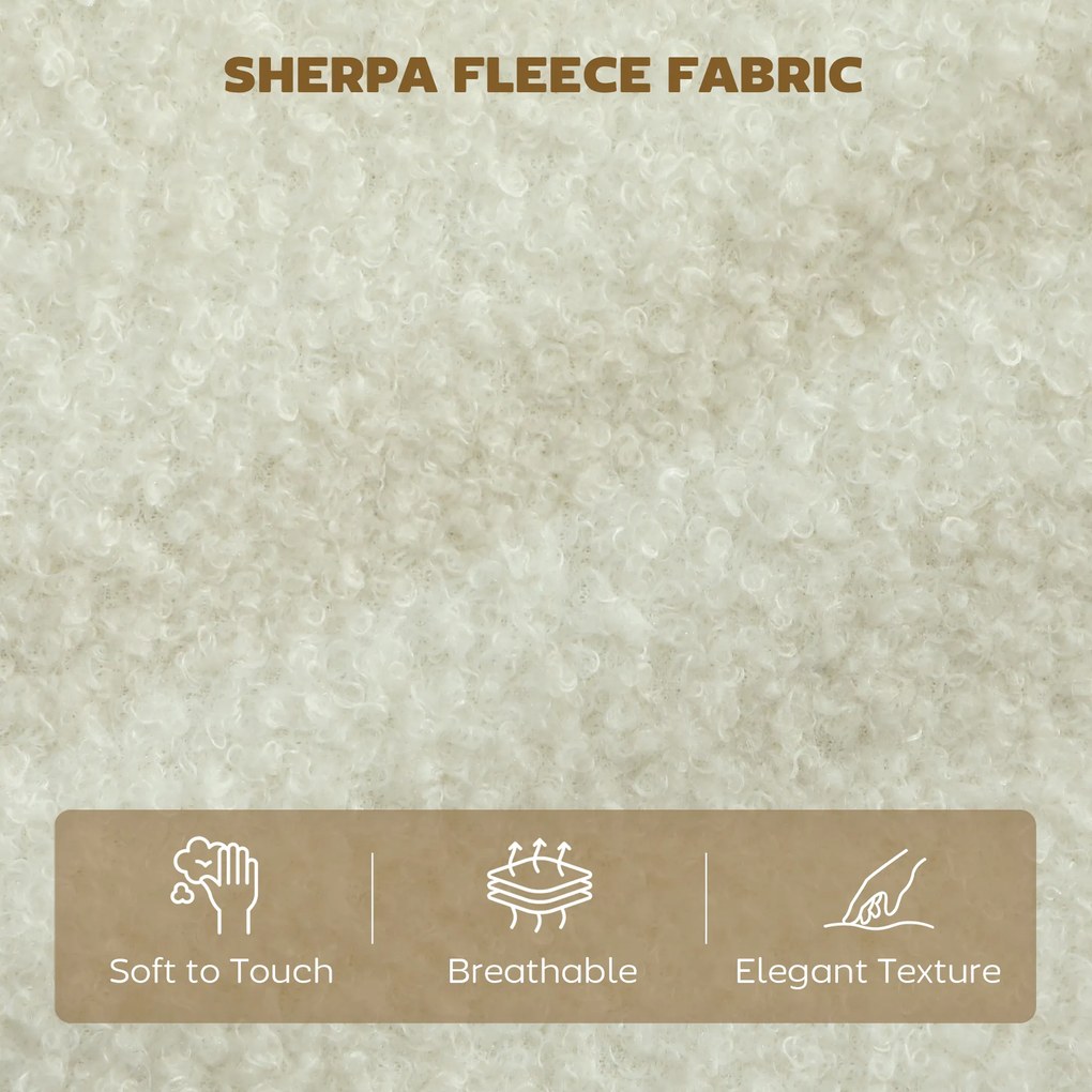 HOMCOM Dwuosobowa sofa mała sofa w stylu Sherpa-fleece 137 cm do salonu kremowa | Aosom PL