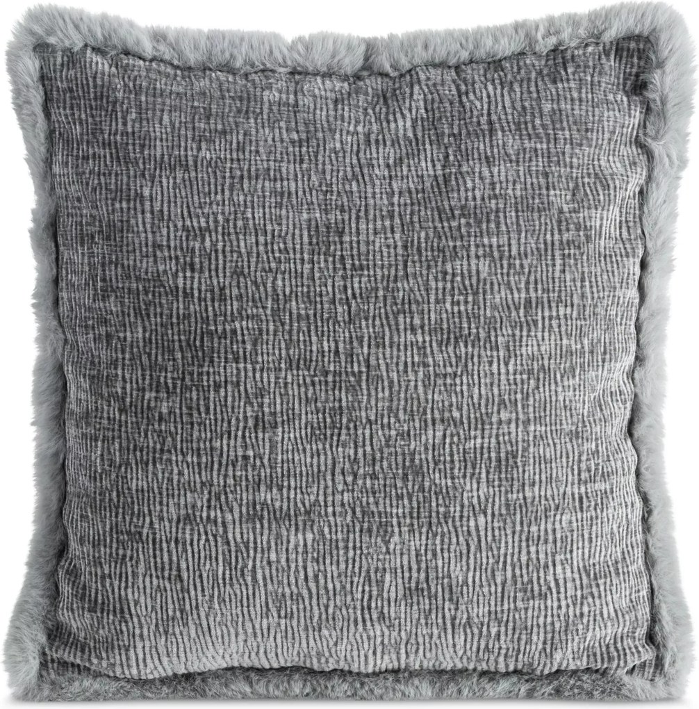 Szenilowa poszewka dekoracyjna w szarym kolorze Blanca
