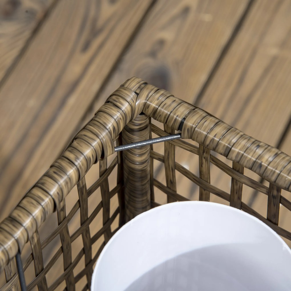 Outsunny Lampa Ogrodowa Solarna Rattan Automatyczne Włączanie 8h Świecenia 155x155x46cm | Aosom PL