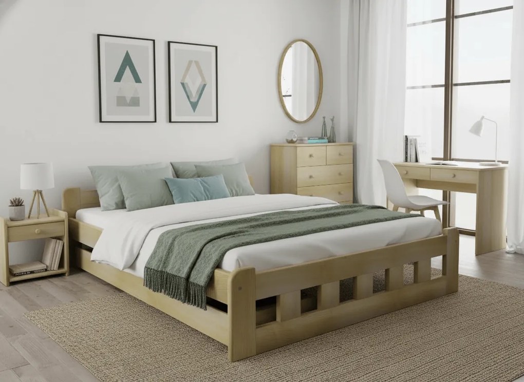 Łóżko Naomi podwyższone 180 x 200 cm, sosna Stelaż: Bez stelaża, Materac: Bez materaca