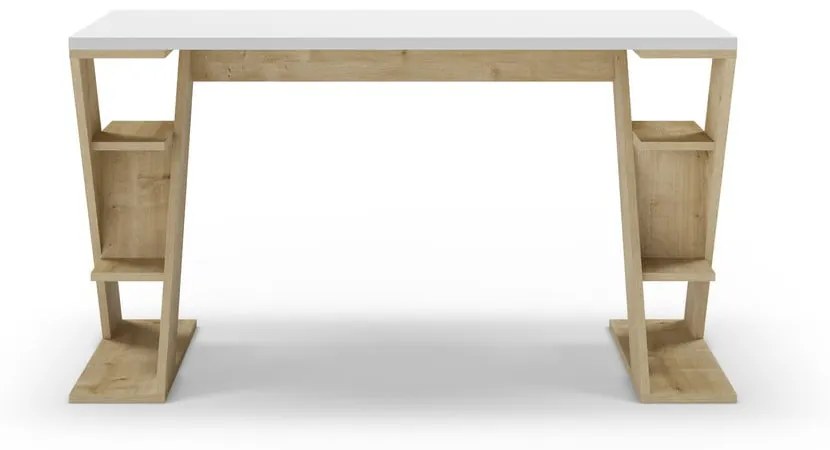 Biurko z białym blatem 60x137 cm Butterfly – Marckeric