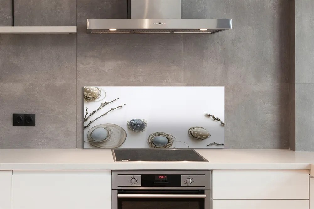 Szkło do Kuchni na Ścianę Wielkanocne Pisanki i Bazie