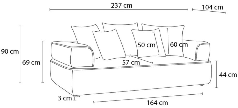 Zielona sofa z tkaniny szenilowej 237 cm Whesley – Bobochic Paris