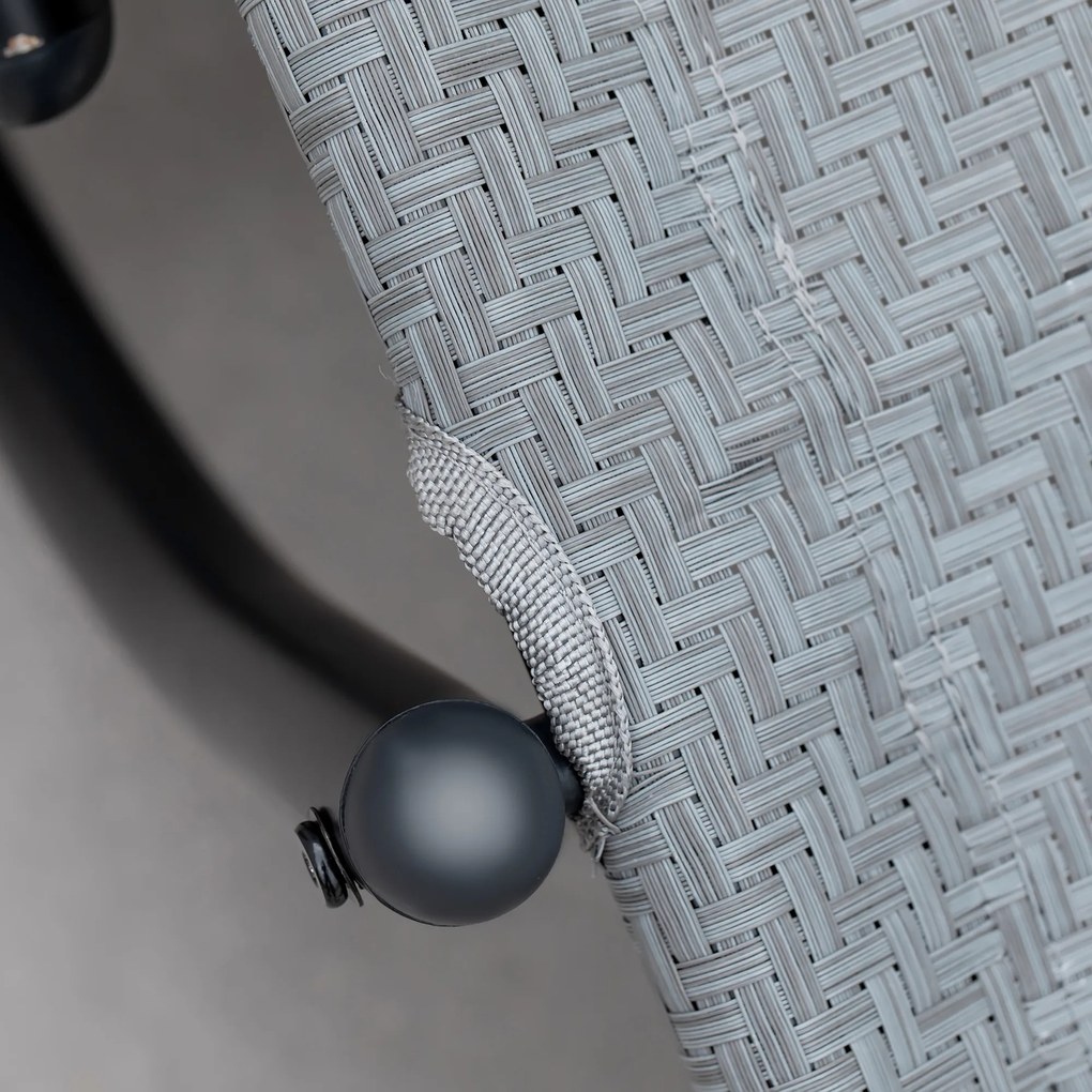 Outsunny Fotel Bujany Ogrodowy Siatka Metal Szary 61x160x79cm Komfortowy i Stylowy | Aosom PL