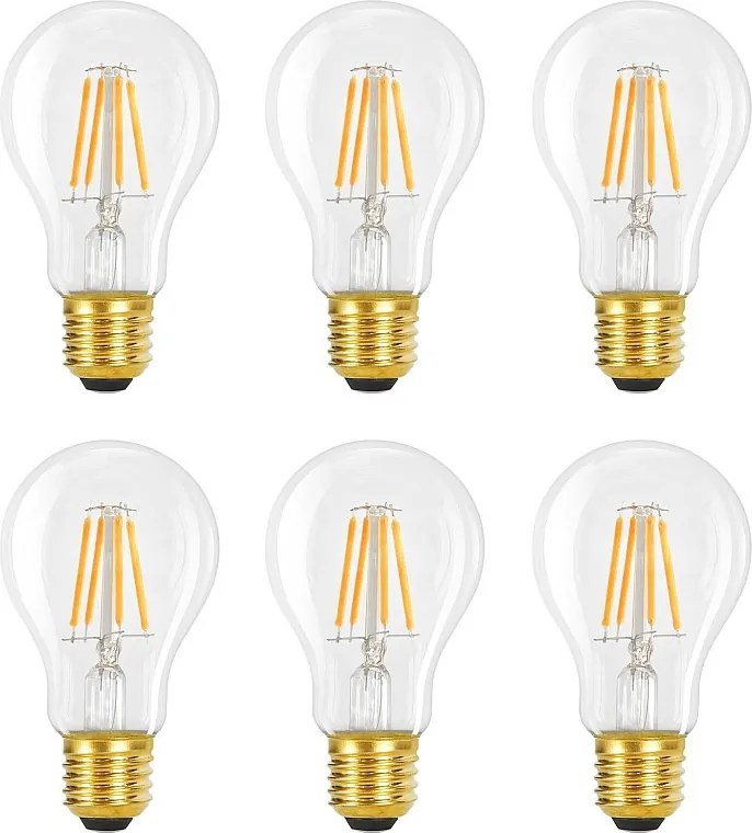 NETTLIFE Zestaw 6 żarówek LED E27: zabytkowa lampa Edisona A60 4W 2700K ciepła biała żarówka retro energooszczędna do domu bez możliwości ściemniania