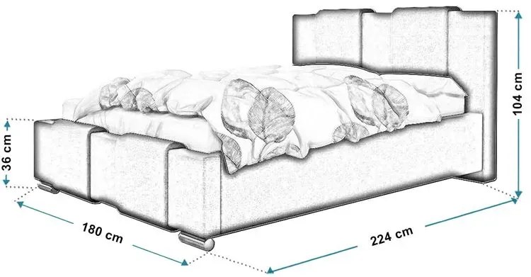 Tapicerowane łóżko z pojemnikiem 160x200 Molta 2X - 36 kolorów