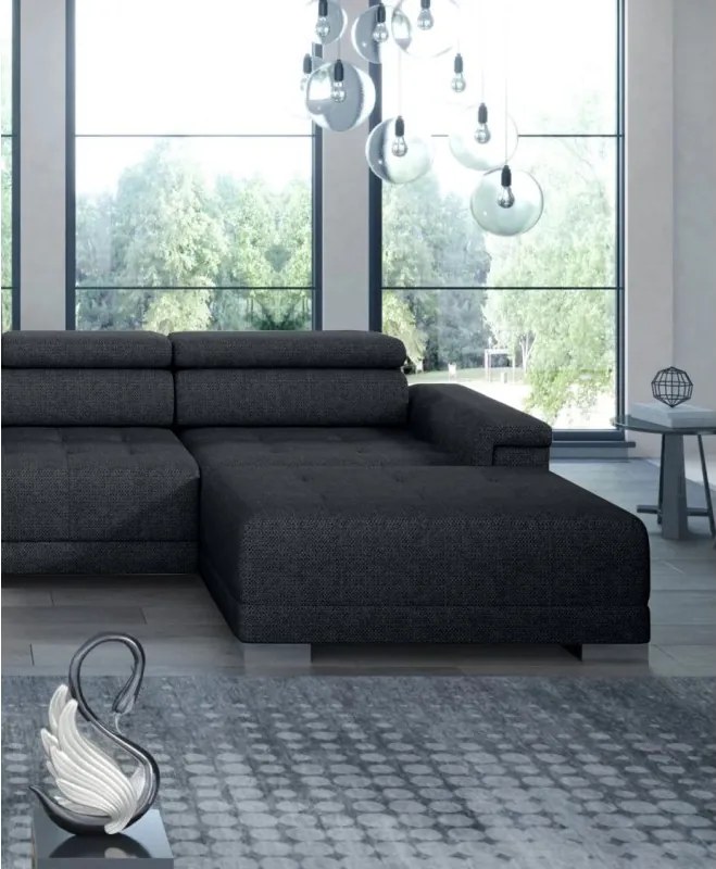 Narożnik CAMPO XL z elektryczną regulacją siedziska Lewostronny w tkaninie MEMPHIS 20 WERSAL