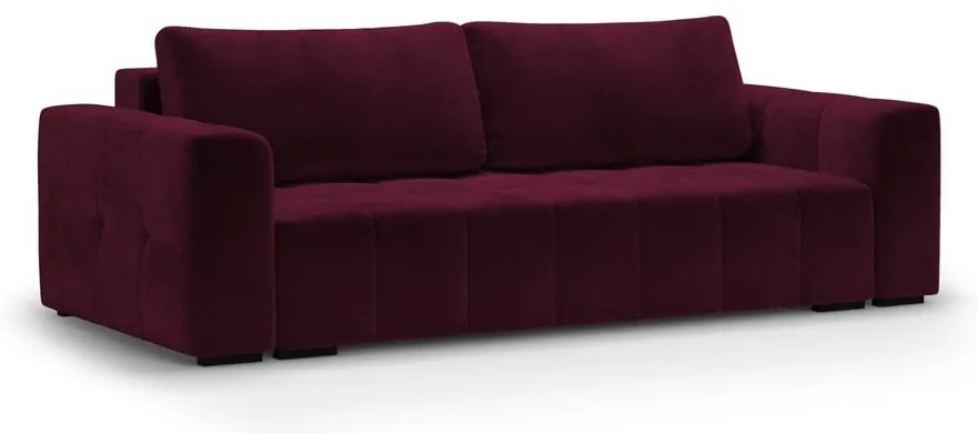 Ciemnoczerwona aksamitna rozkładana sofa Milo Casa Luca