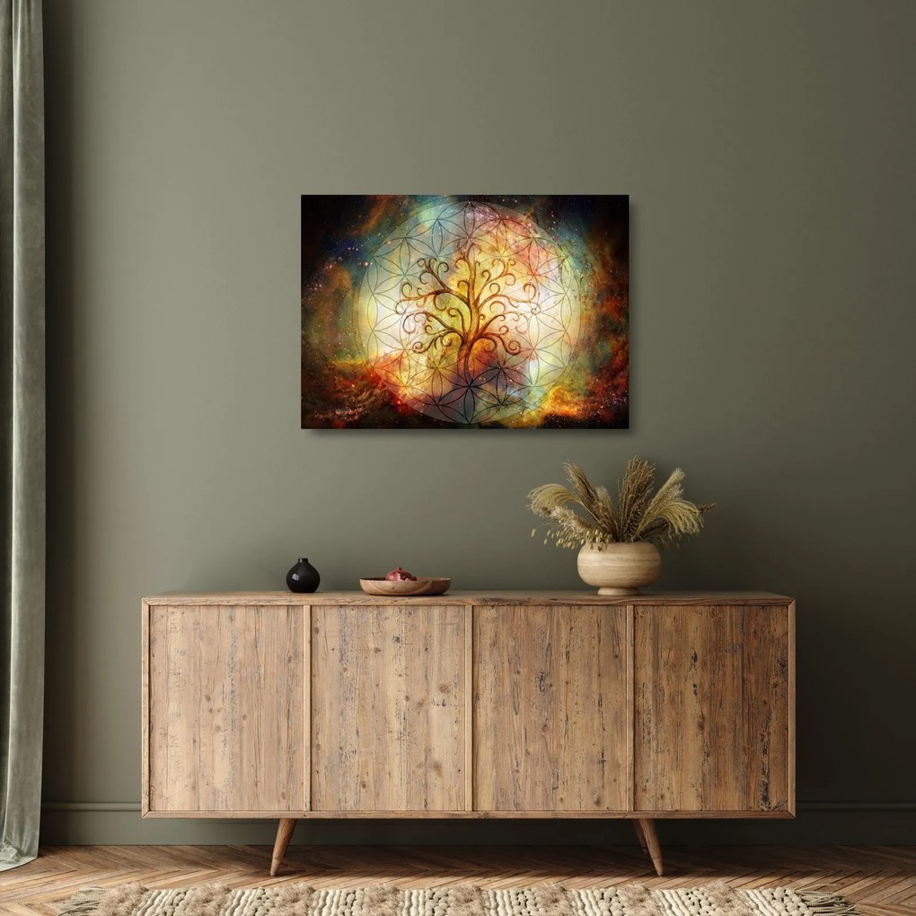 Abstrakcyjny obraz na szkle drzewa (70x50 cm)