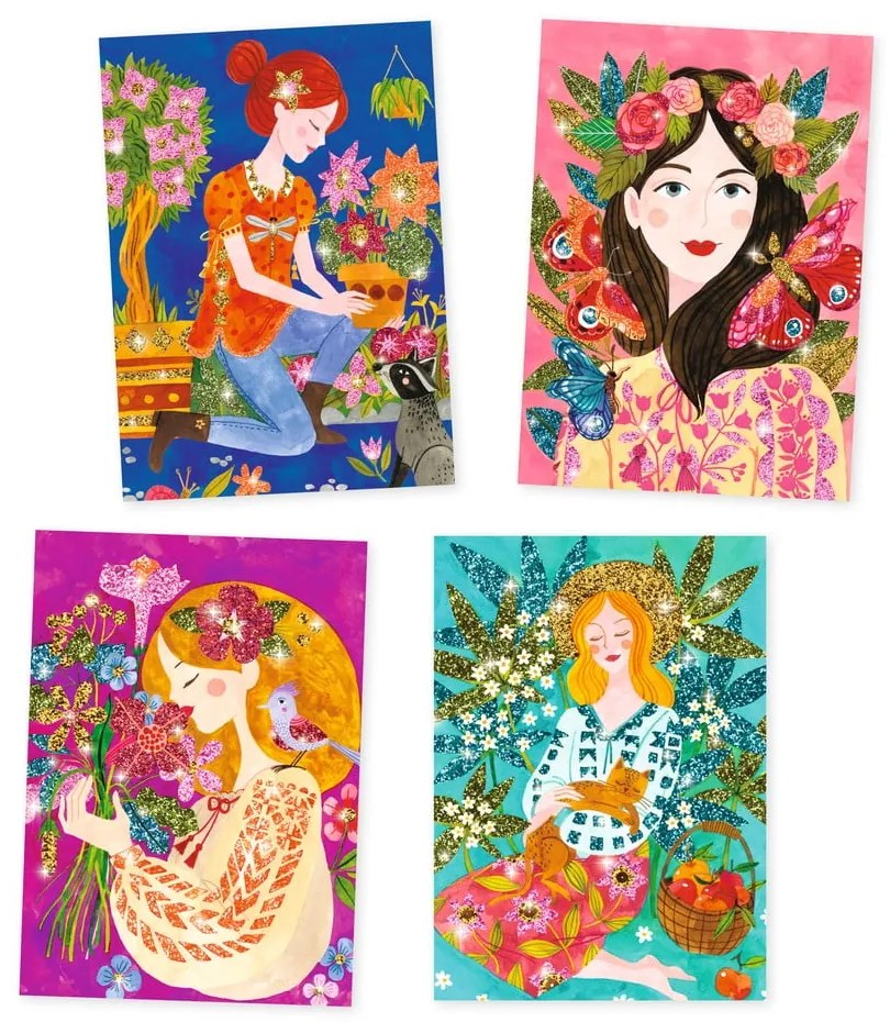 Zestaw artystyczny Djeco Flower Girls