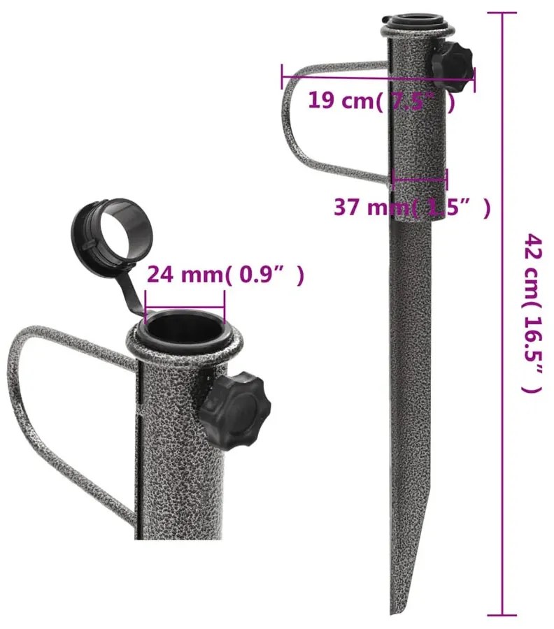 Komplet 2 wbijanych stojaków na parasole S1-K46
