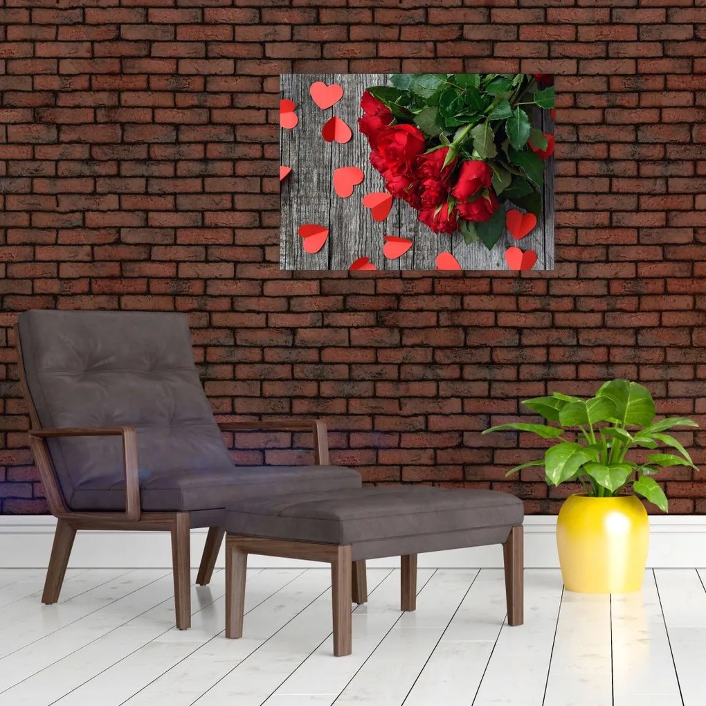 Obraz na szkle - róże (70x50 cm)