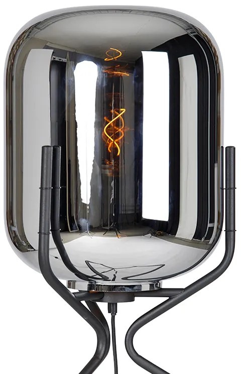 Designerska lampa podłogowa czarna lustrzane szkło - BlissDesignerski Oswietlenie wewnetrzne