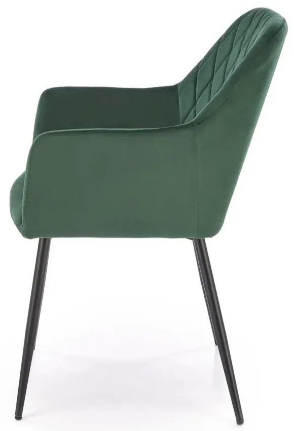Krzesło tapicerowane K558 VELVET zielone HALMAR