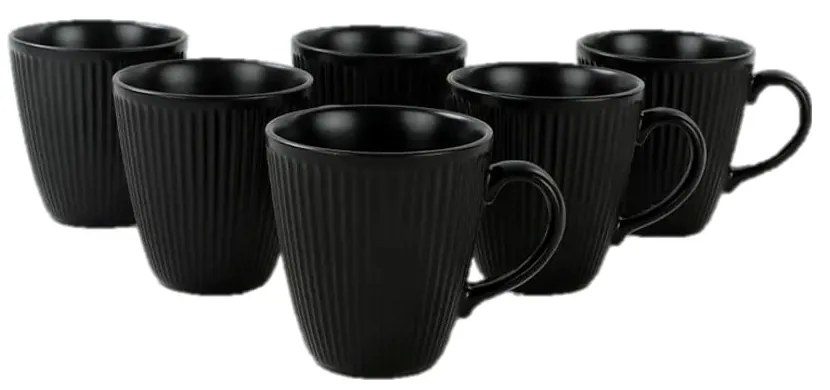 Czarne ceramiczne kubki zestaw 6 szt. 0.3 l – Hermia