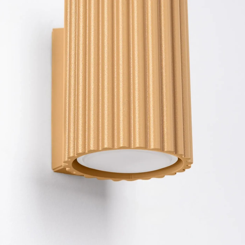 Kinkiet KARBON 10 złoty ryflowany SOLLUX  LIGHTING