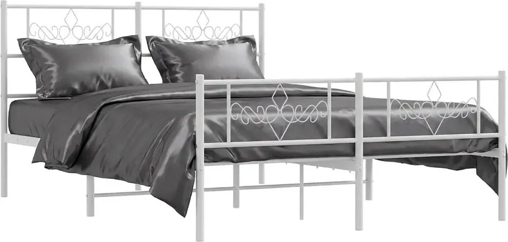 Białe metalowe łóżko loftowe 120x200 cm C1-D86